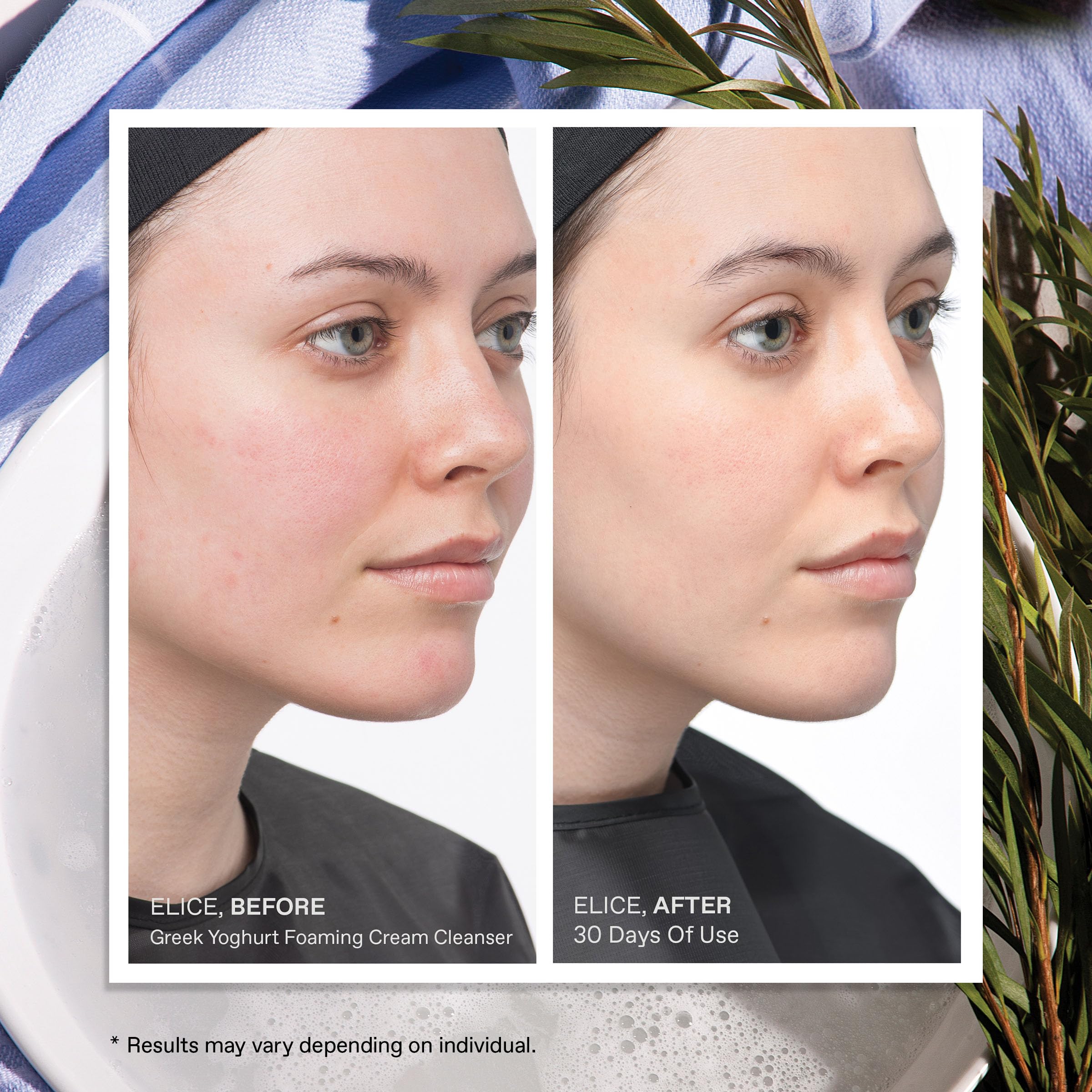 KORRES product display with skin swatch suggests daily hydrating cleanse routine