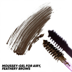 Kosas Air Brow dark brown swatch on skin for natural, longwear definition.