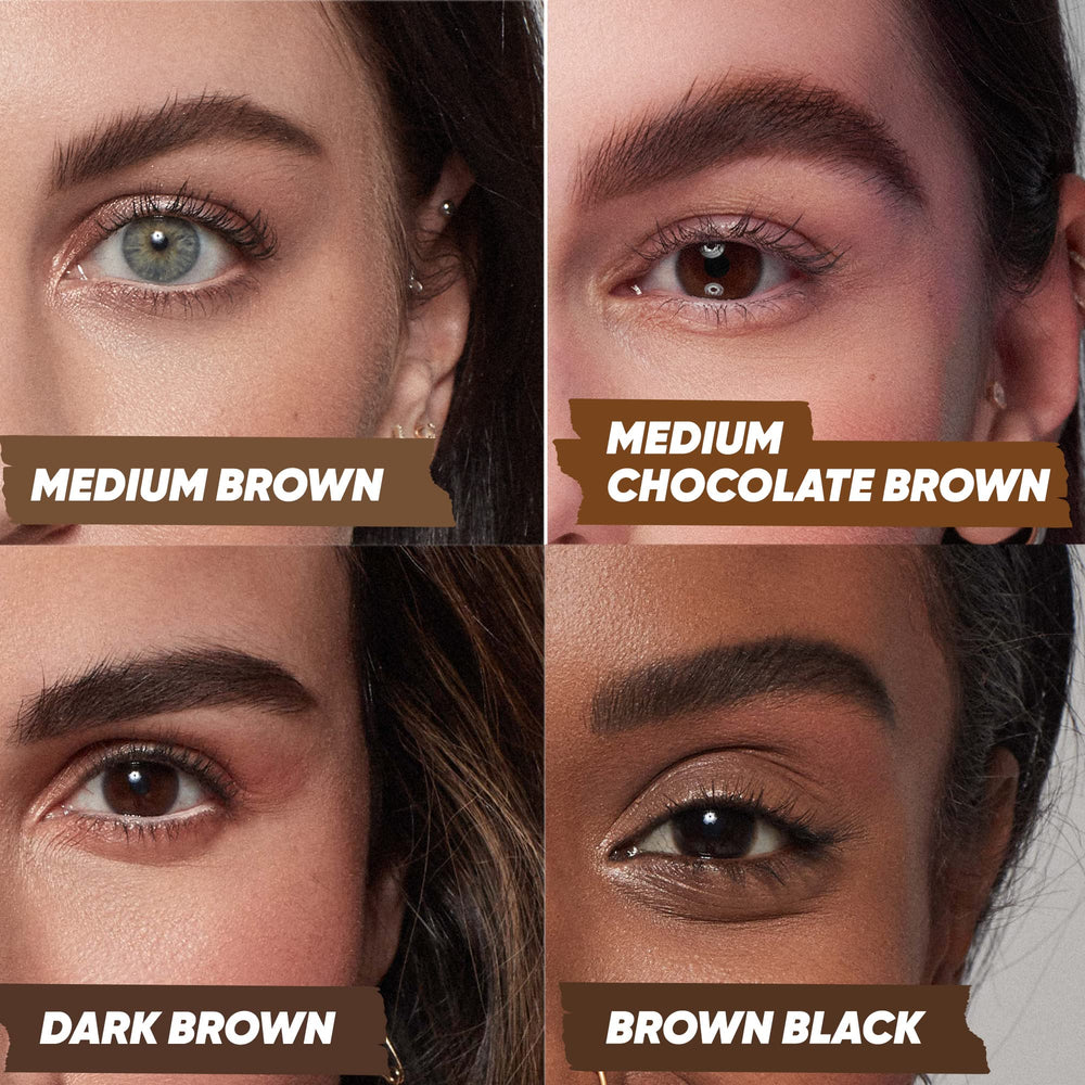 Kosas Air Brow spoolie action lifts individual hairs for volume.