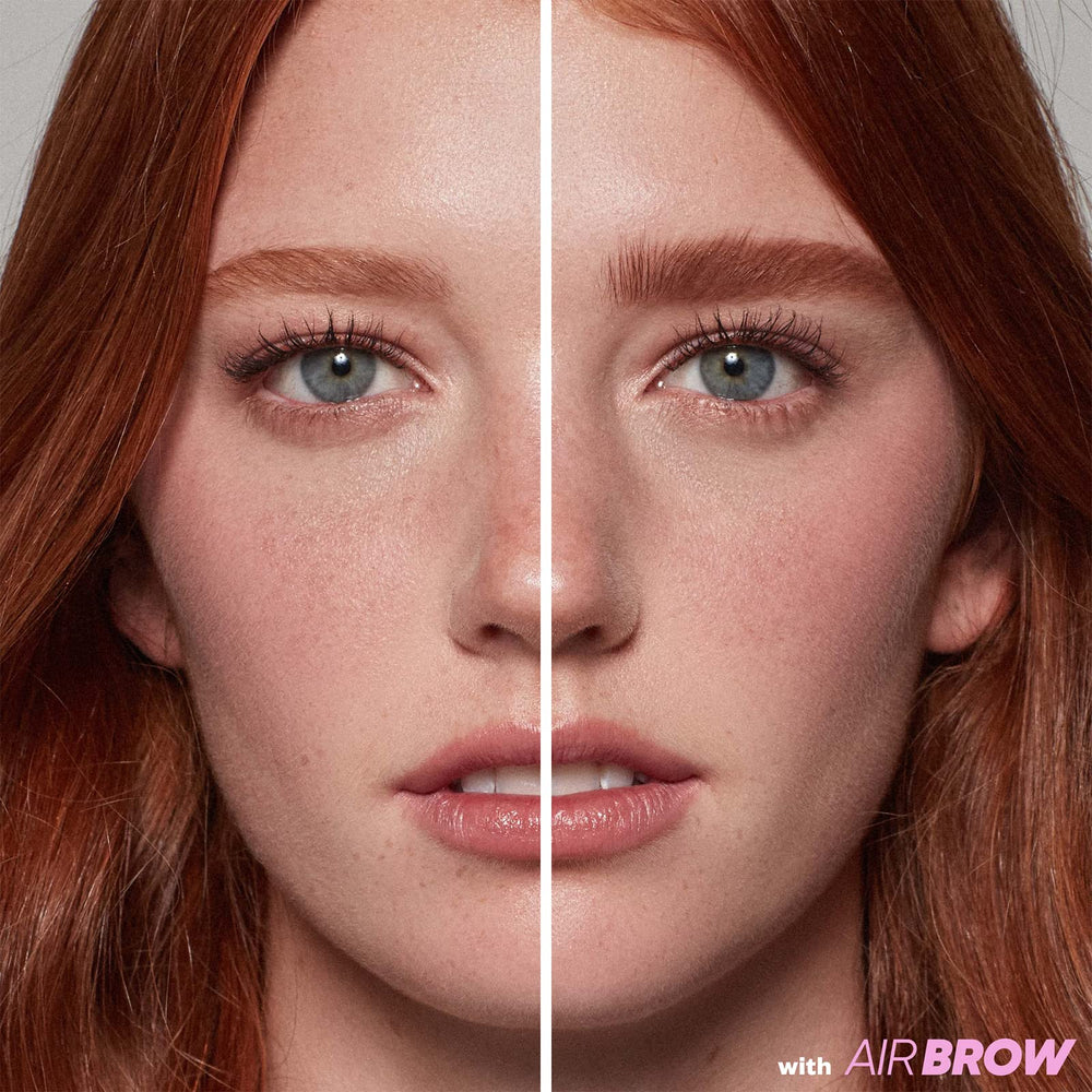 Kosas Air Brow in use delivers soft, fluffy brows with precise pigment.