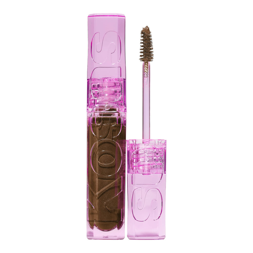 Kosas Air Brow packaging closeup highlights vegan, clean formula for brows