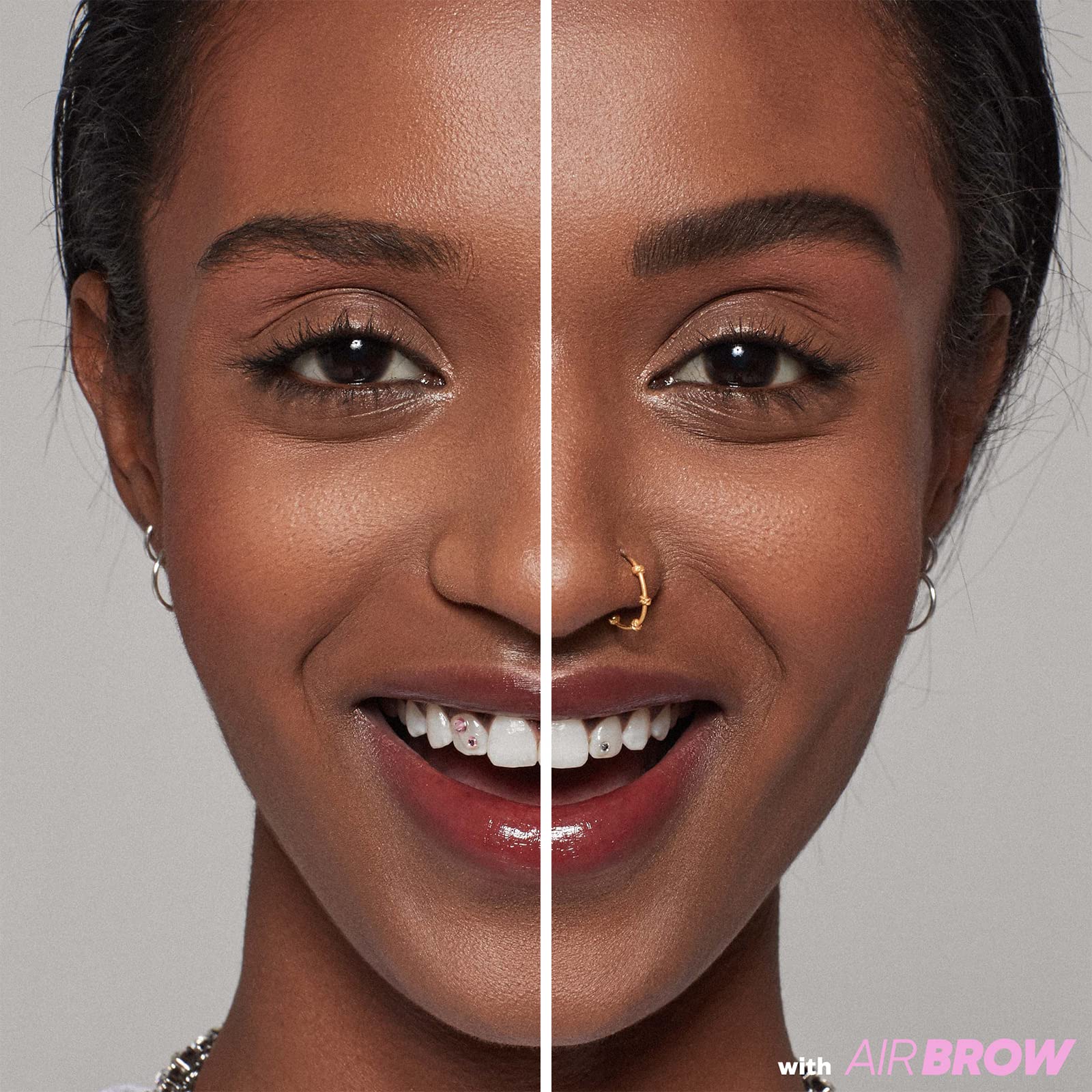 Kosas Air Brow swatch in brown black shows high-payoff pigment.
