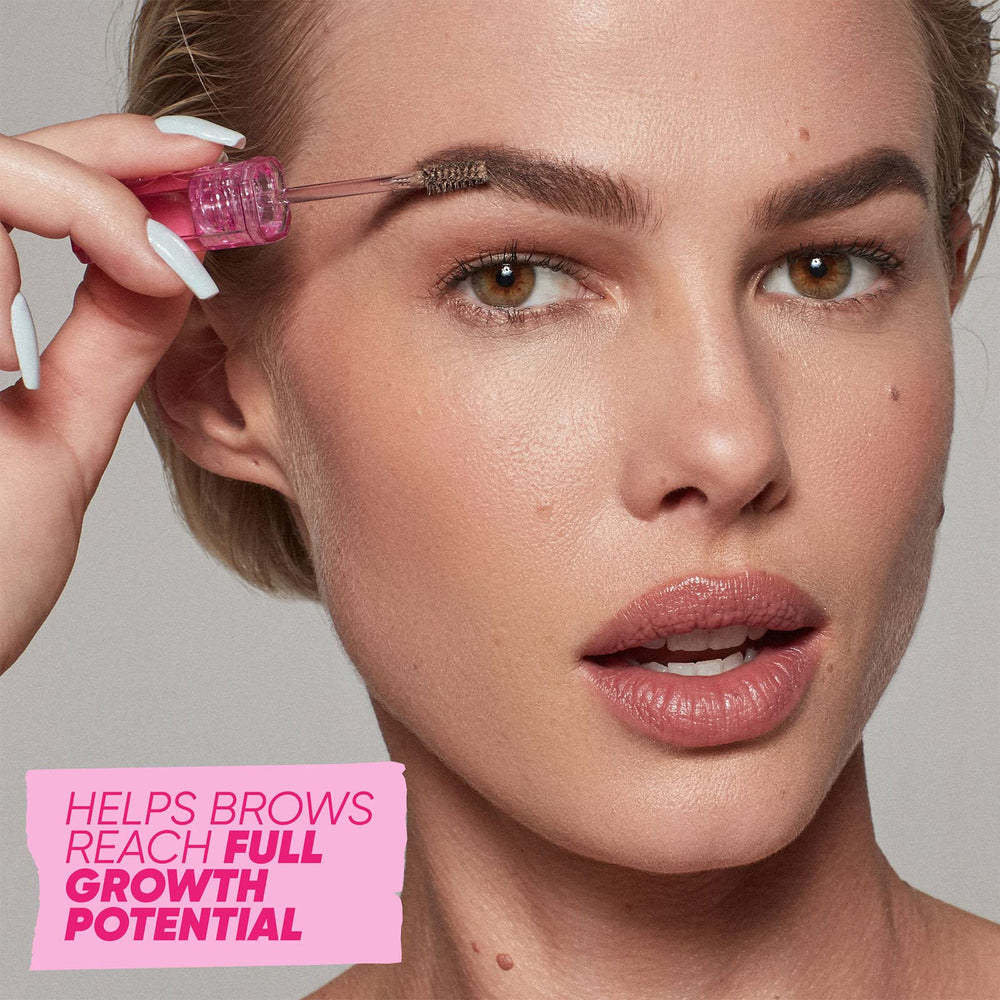 Kosas Air Brow during application shows controlled color with soft hold