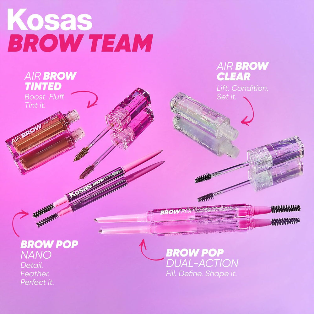 Kosas Air Brow nourishes brows with castor oil for healthy appearance