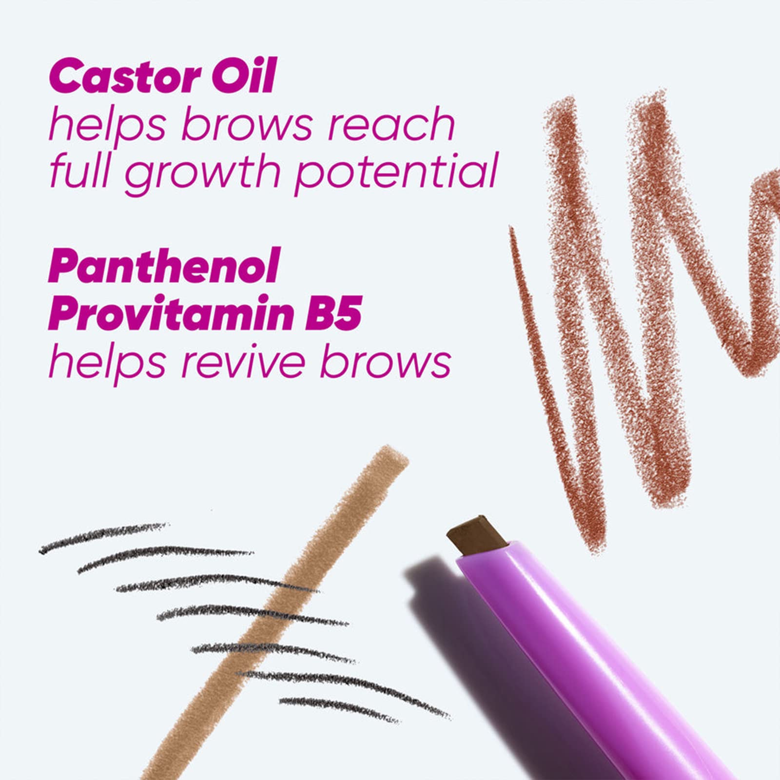 Kosas Brow Pop castor-oil benefits nourish brows while shaping and styling.