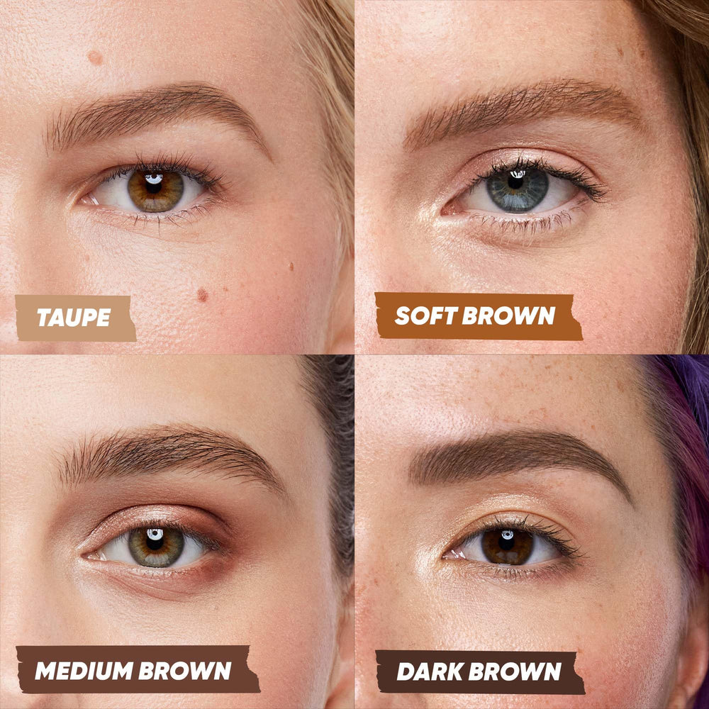 Kosas Brow Pop Nano in use delivering featherlike brow strokes