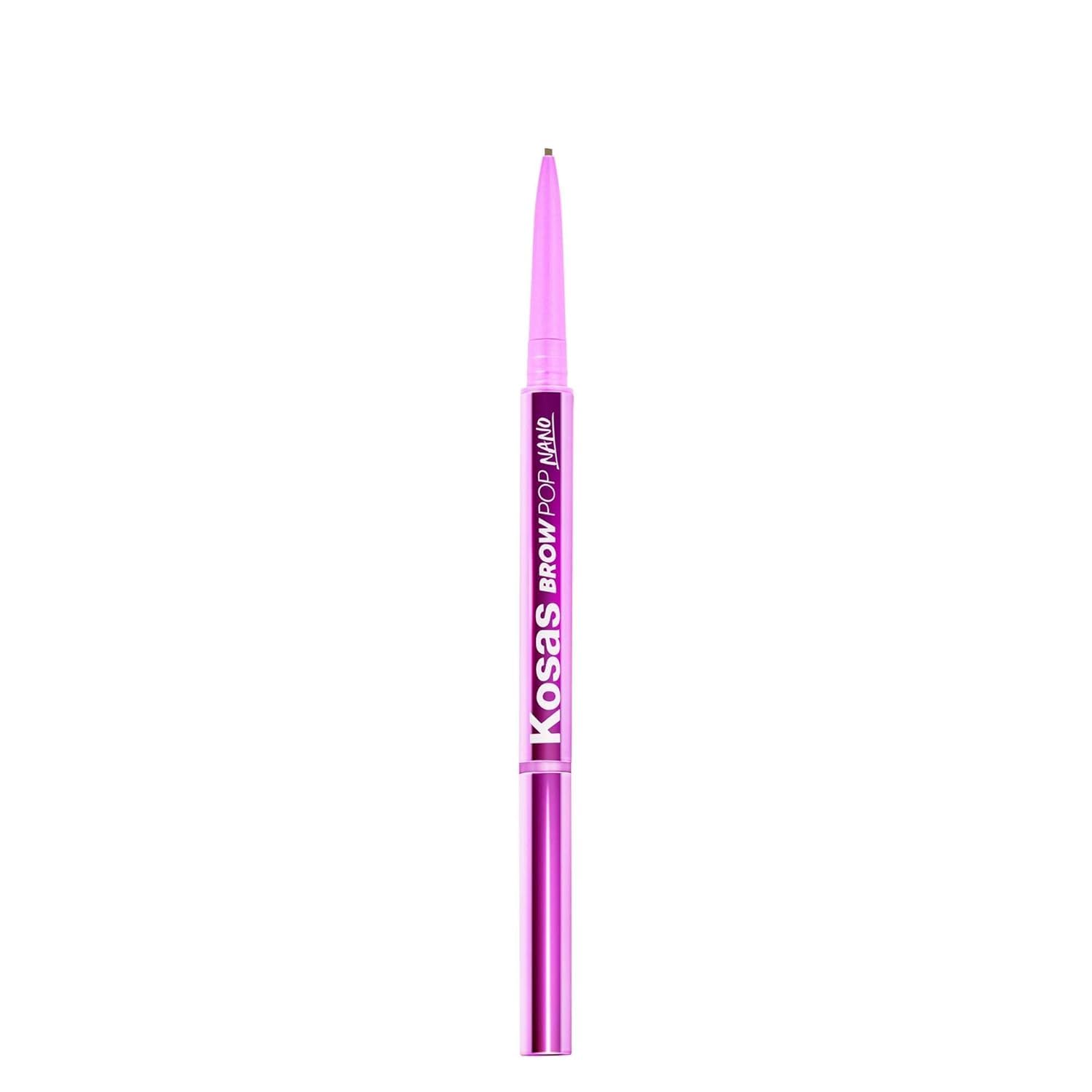 Kosas Brow Pop Nano close-up shows ultra-fine 1mm tip for hairlike strokes