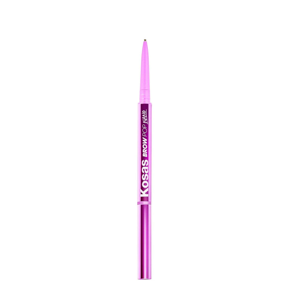 Kosas Brow Pop Nano close-up shows ultra-fine 1mm tip for hairlike strokes