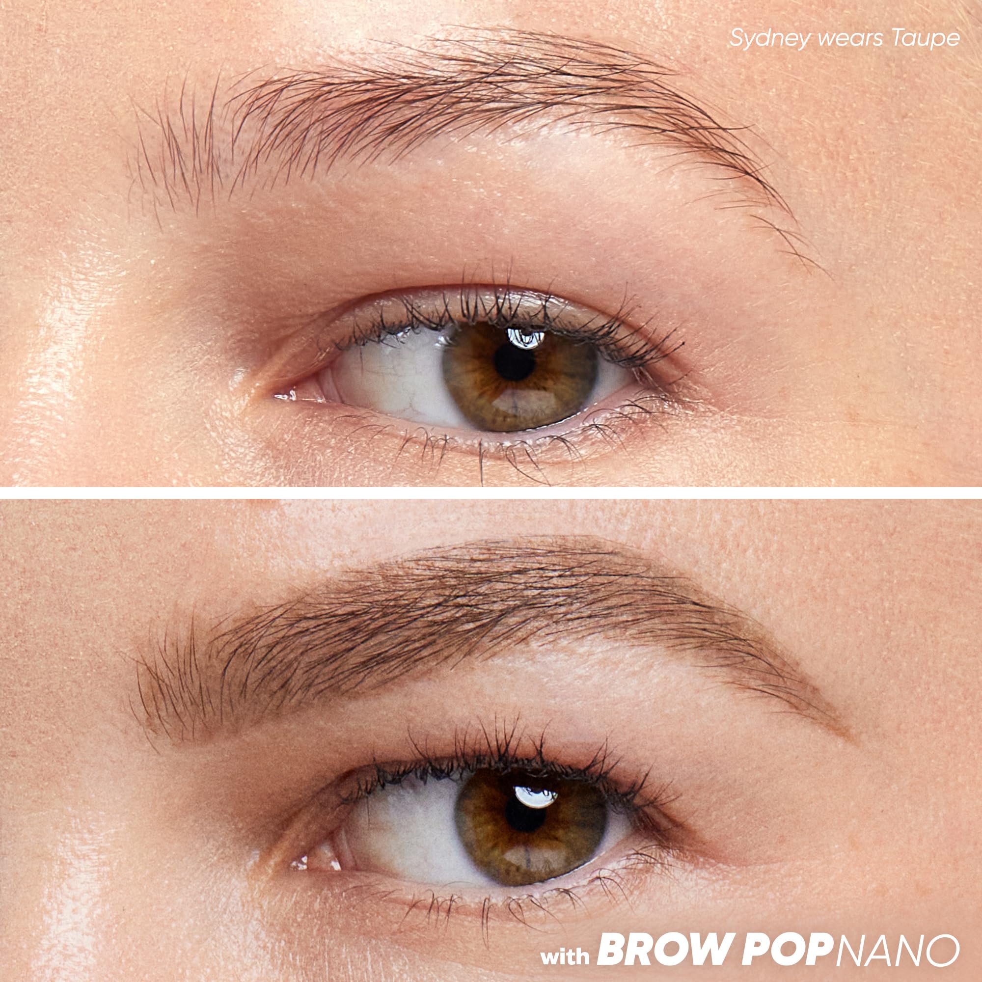 Kosas Brow Pop Nano spoolie helping brow prep and shaping