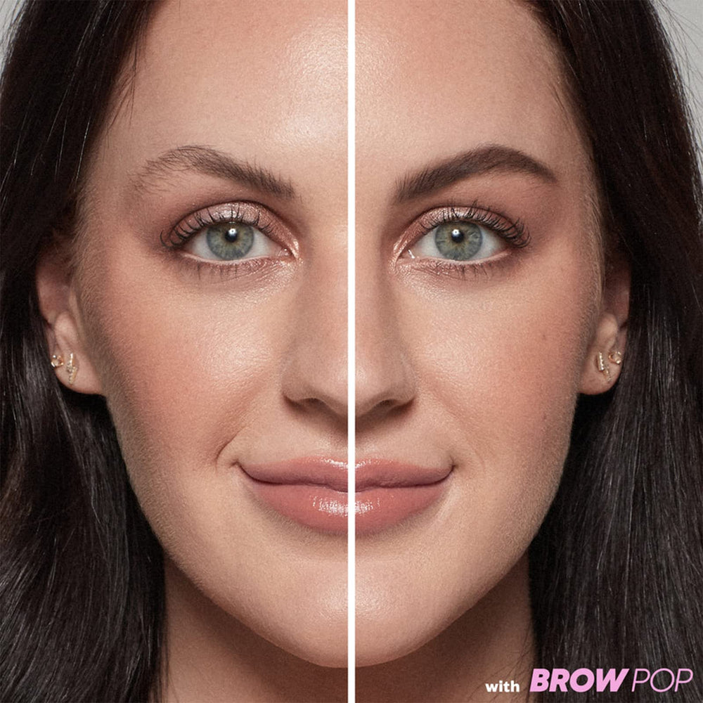 Kosas Brow Pop built-in spoolie blends brows smoothly.