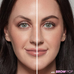 Kosas Brow Pop built-in spoolie blends brows smoothly.