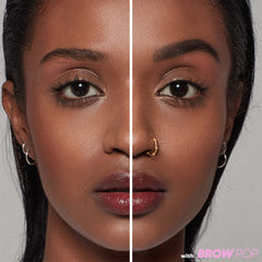 Kosas Brow Pop spoolie blending helps you blend color evenly.