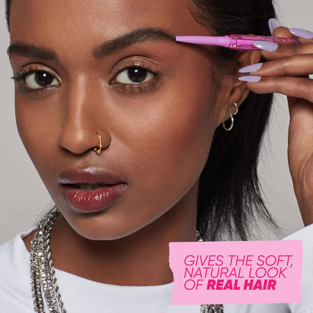 Kosas Brow Pop thick-side fill smooths sparse areas with believable density.