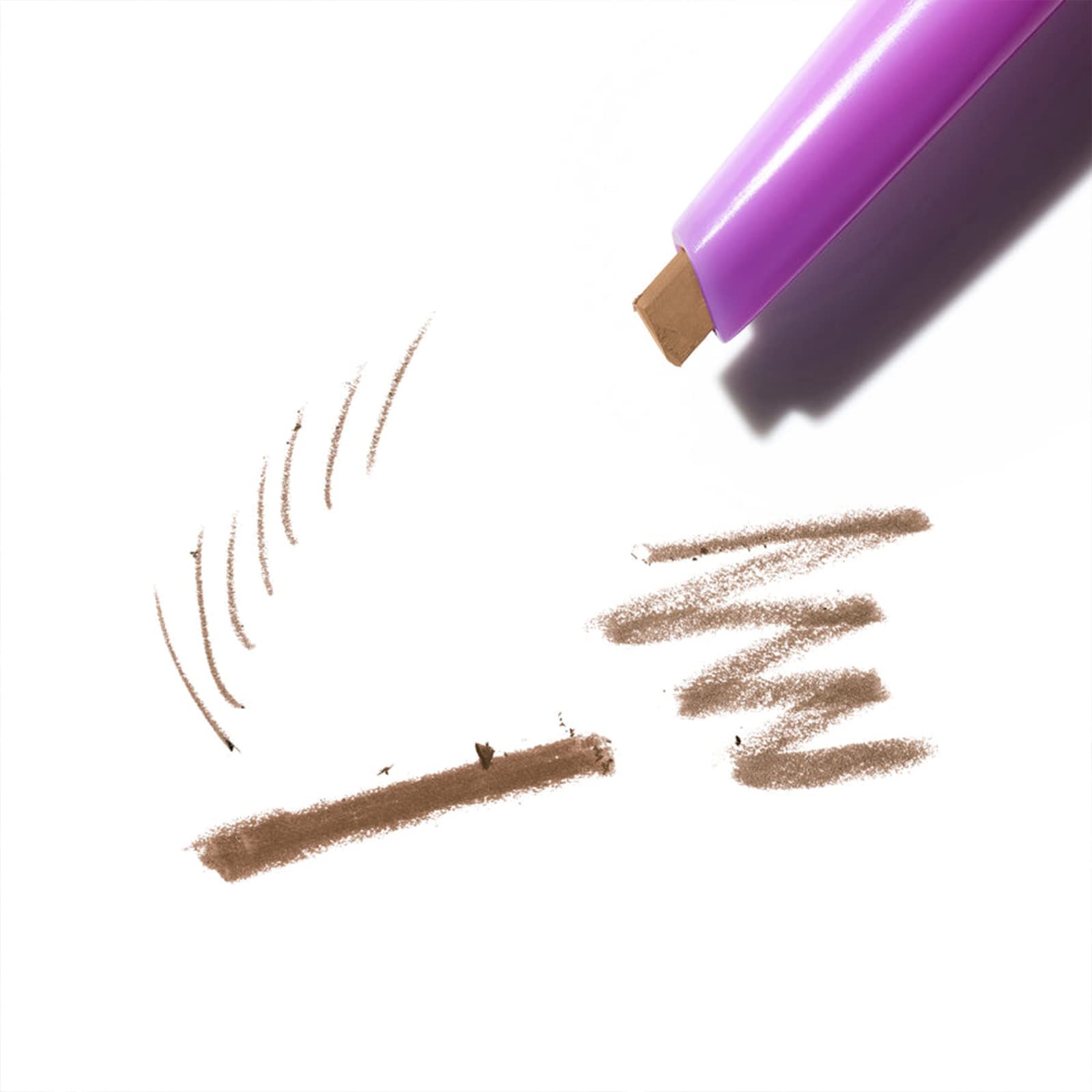 Kosas Brow Pop thin side shapes with feathered hair-like strokes.