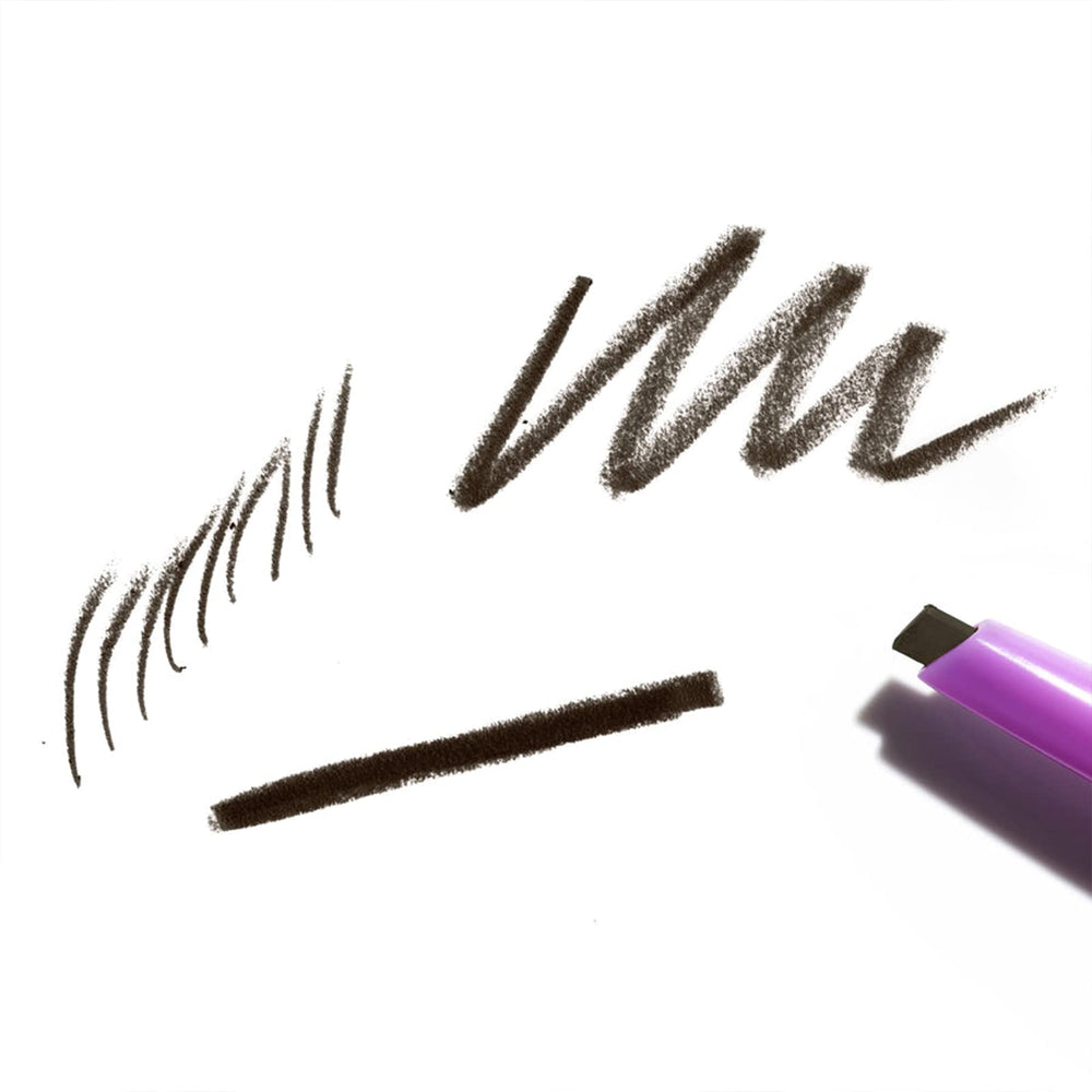 Kosas Brow Pop thin-side strokes create hair-like definition for realism.