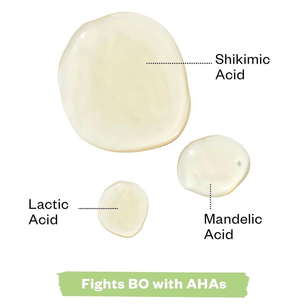 Kosas Chemistry Deodorant closeup ingredients shows skin-safe, aluminum-free formula.
