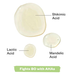 Kosas Chemistry Deodorant closeup ingredients shows skin-safe, aluminum-free formula.