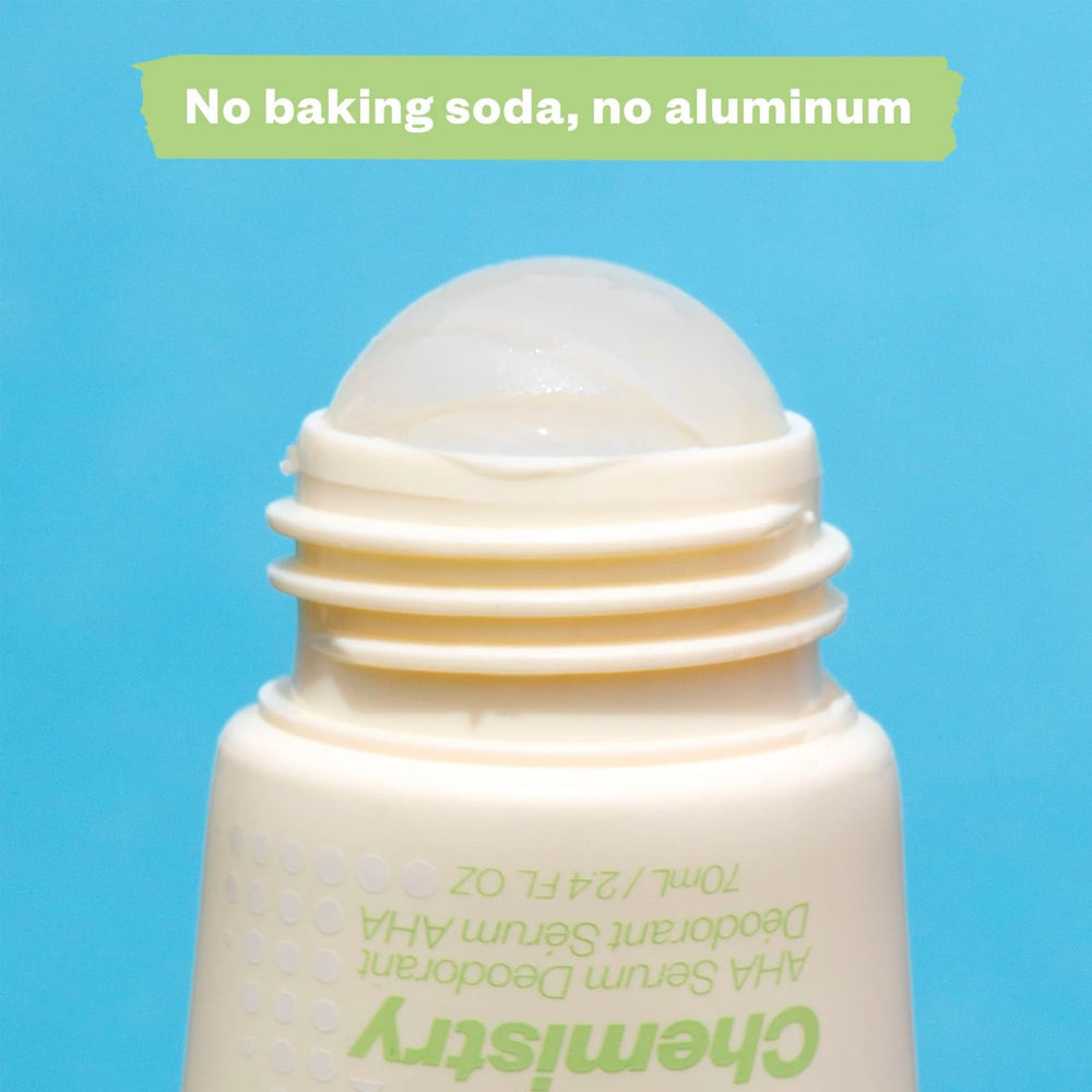 Kosas Chemistry underarm-softening exfoliation demonstrated in daily-use context.
