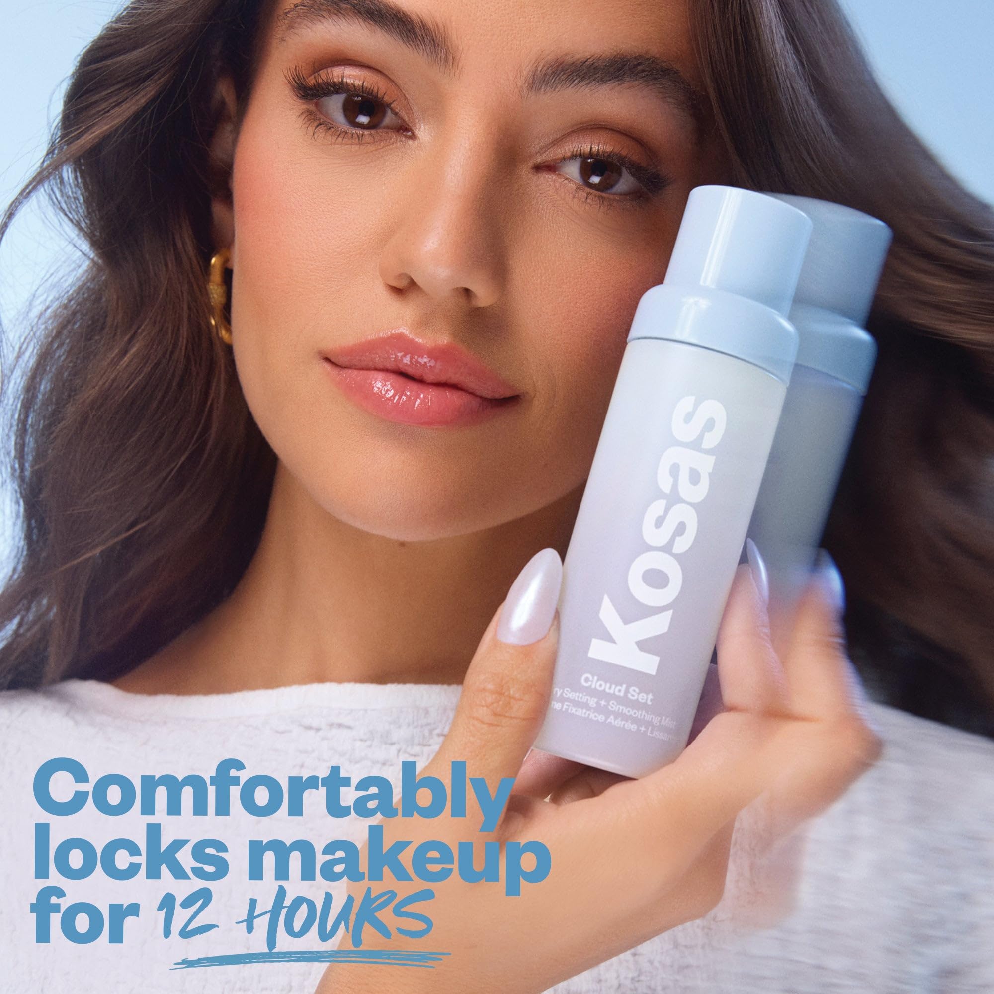 Kosas Cloud Set packaging illustration emphasizes clean, fragrance-free formula.