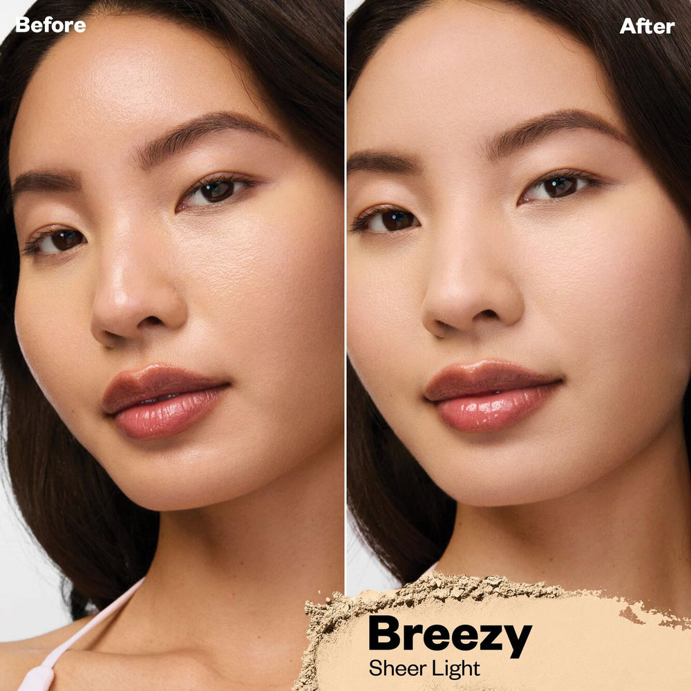 Kosas Cloud Set powder brushed onto skin delivers natural blur without color change