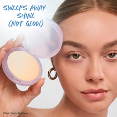 Kosas Cloud Set powder swatch arm shows sheer translucence