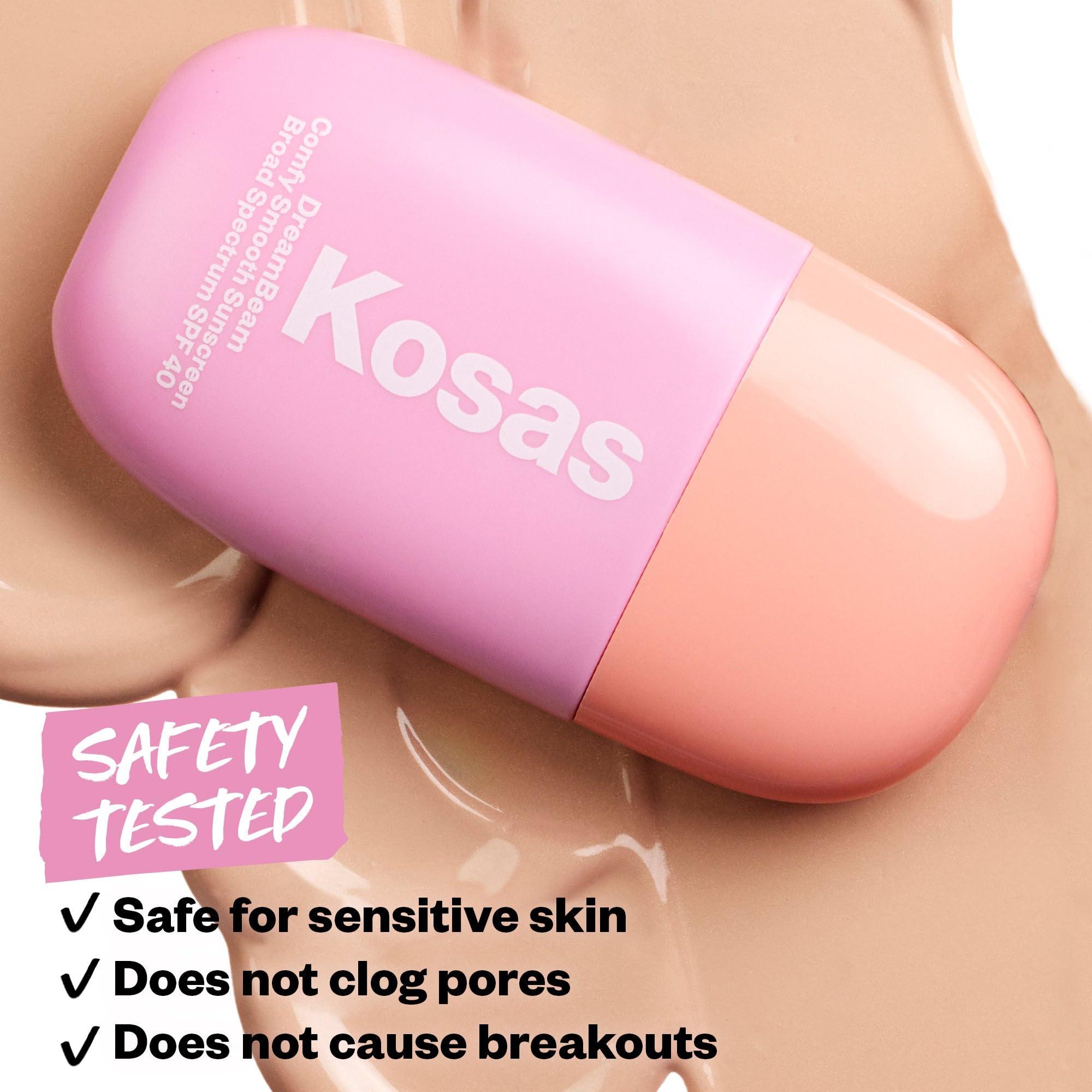 Kosas DreamBeam dermatologist-tested skin-safe badge image