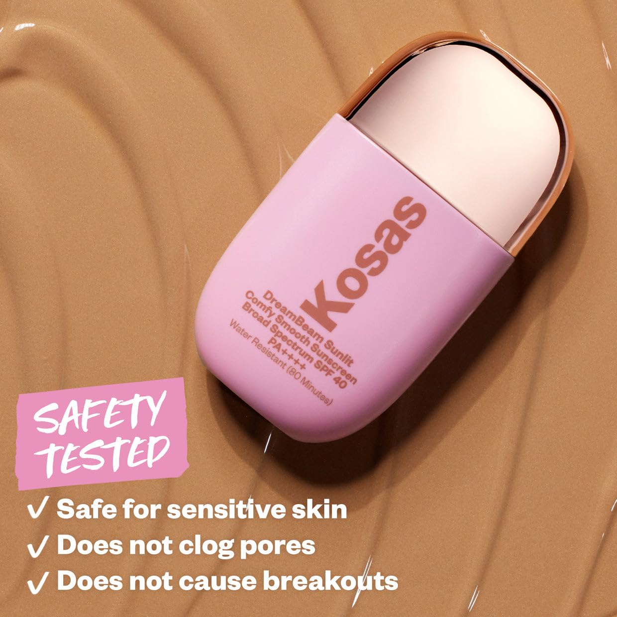 Kosas DreamBeam fragrance-free design shown on product card.