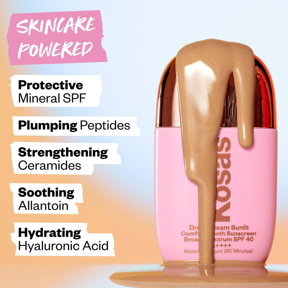 Kosas DreamBeam label highlights hyaluronic acid for hydration.