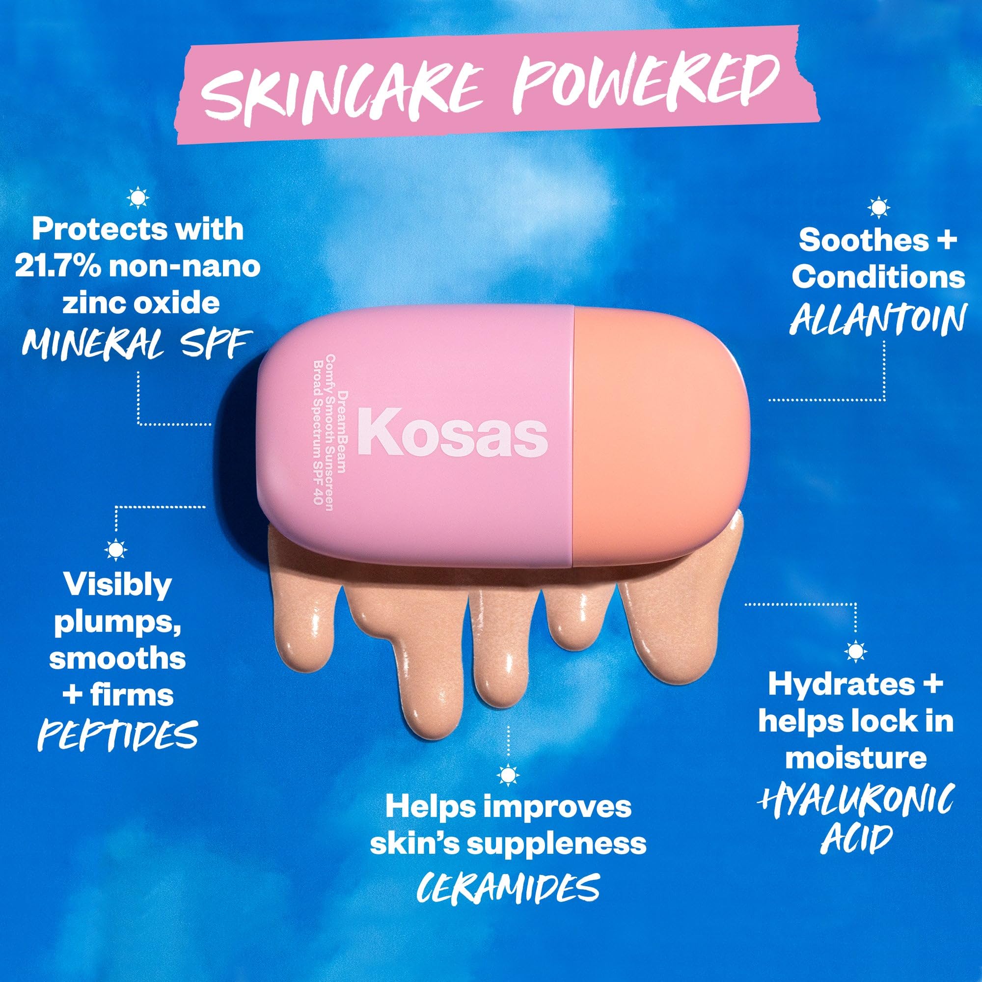 Kosas DreamBeam mineral formula fragrance-free closeup reveals clean ingredients