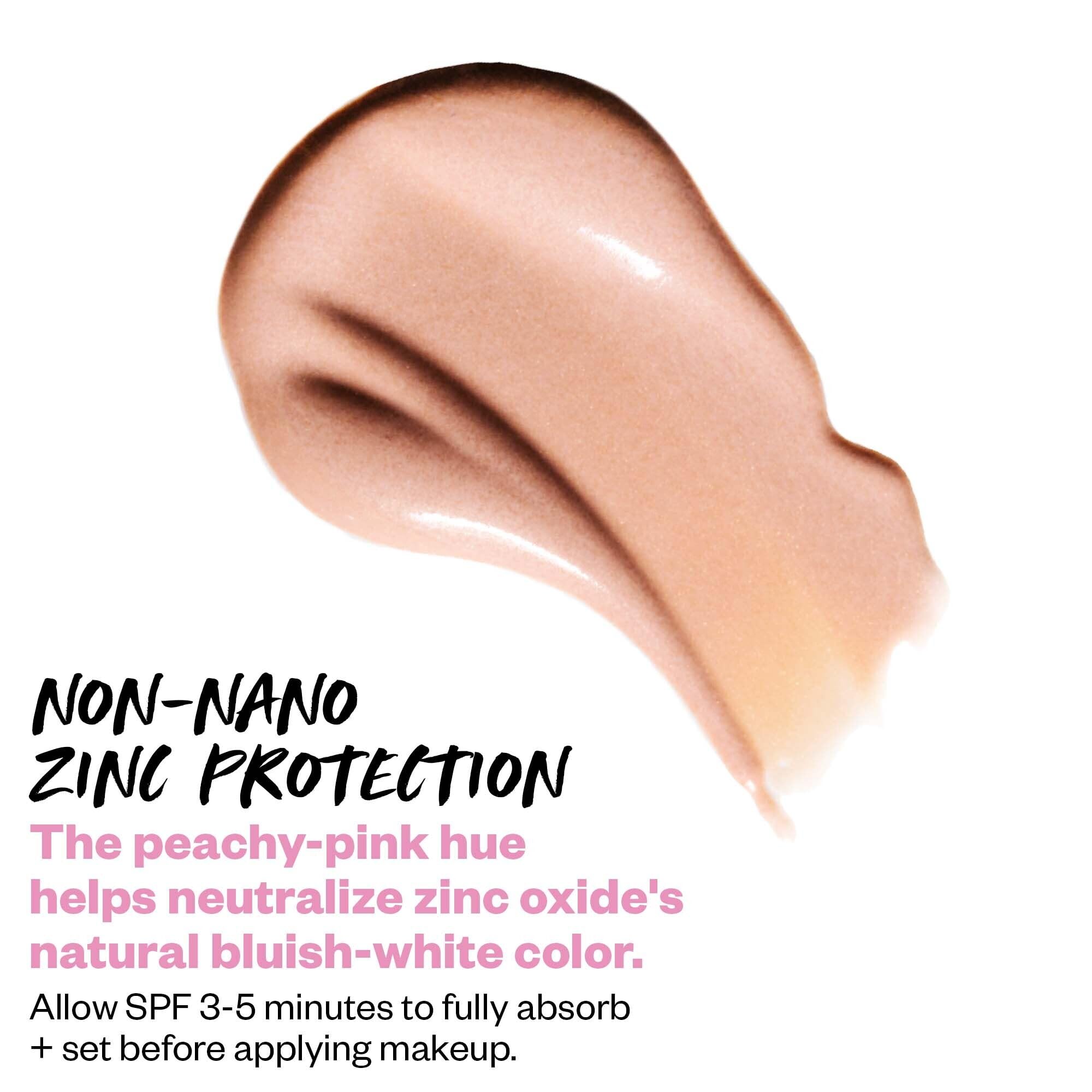 Kosas DreamBeam SPF 40 near hyaluronic acid emphasizes hydration and moisture retention.