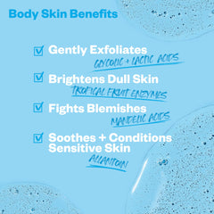 Kosas Kosasport Good Body Skin lather closeup shows gentle foam for daily cleansing without drying.