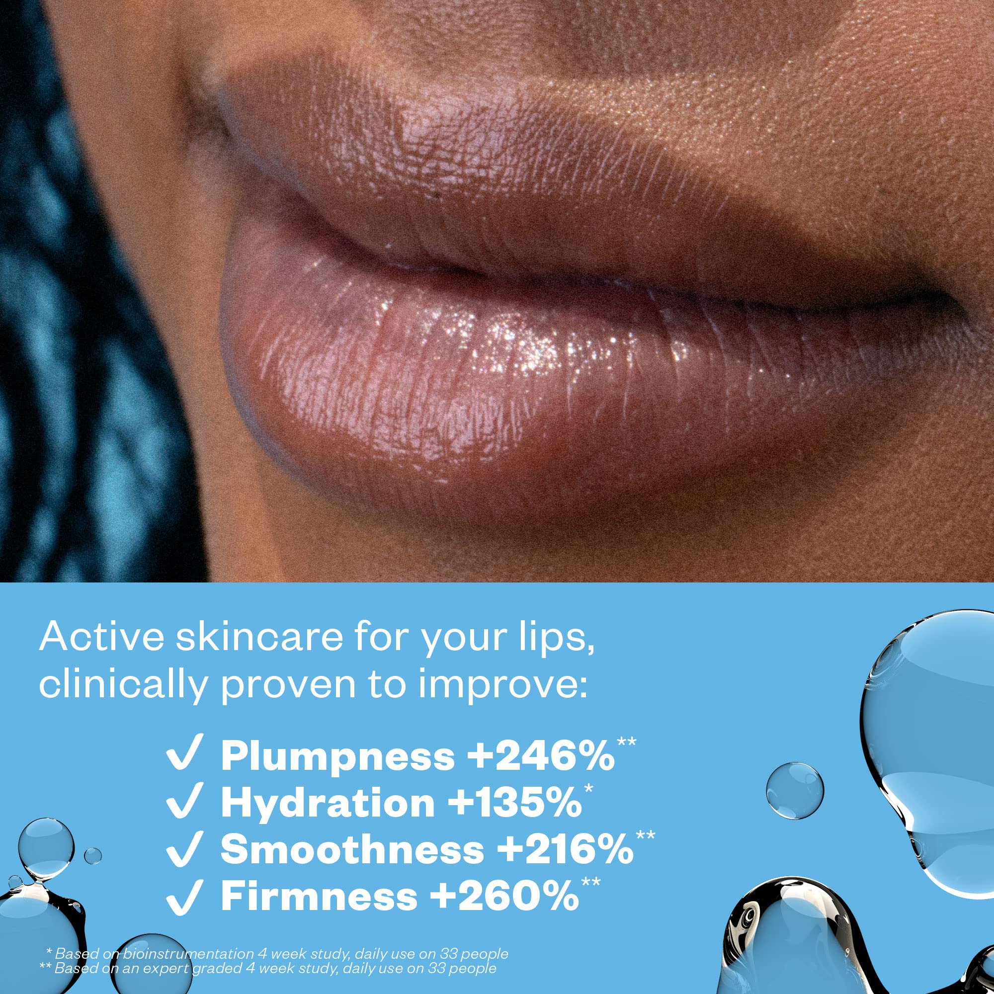 Kosas Lipfuel application on lip highlights smooth glide and targeted hydration.