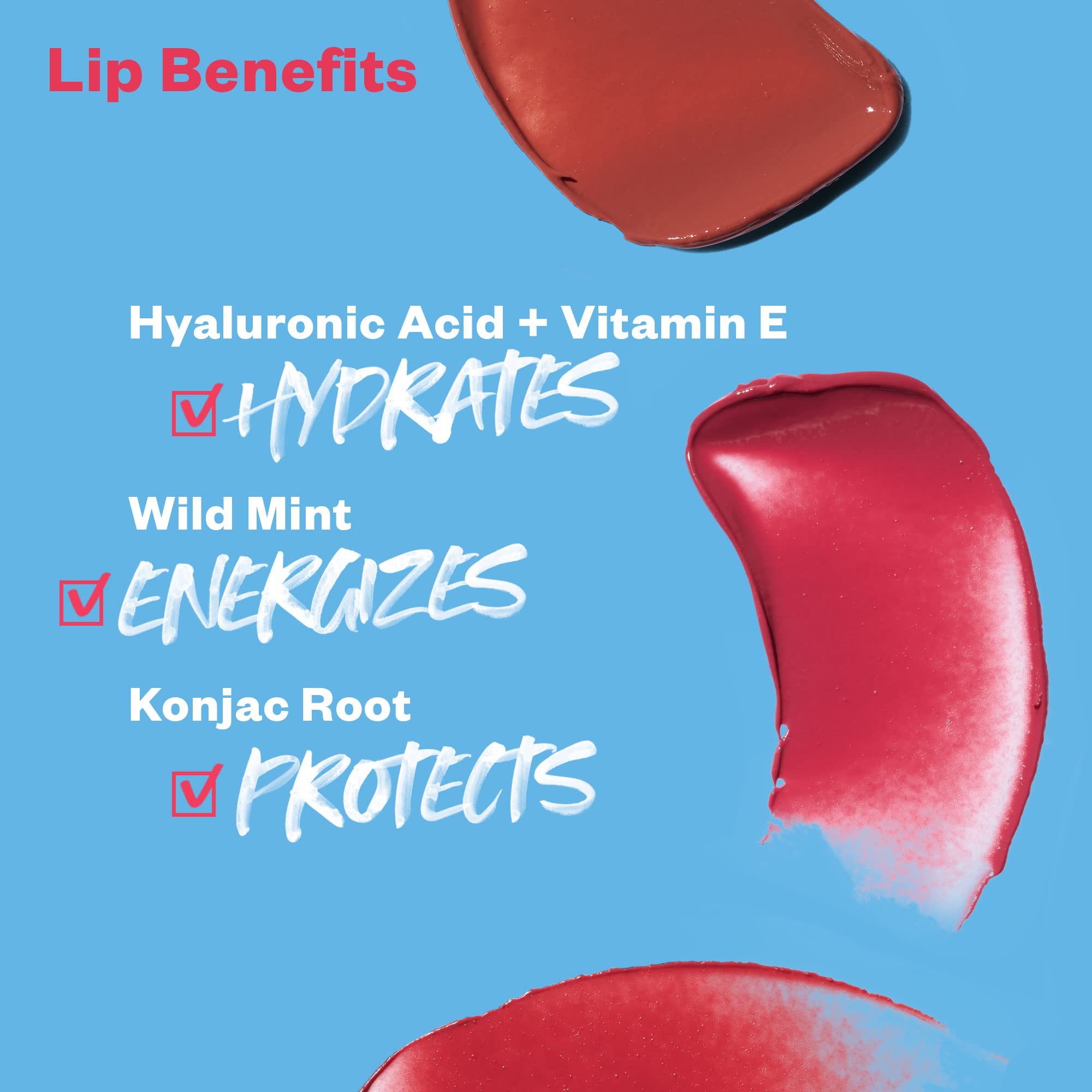 Kosas Lipfuel hyaluronic spheres closeup illustrating ultra-hydrating formula.