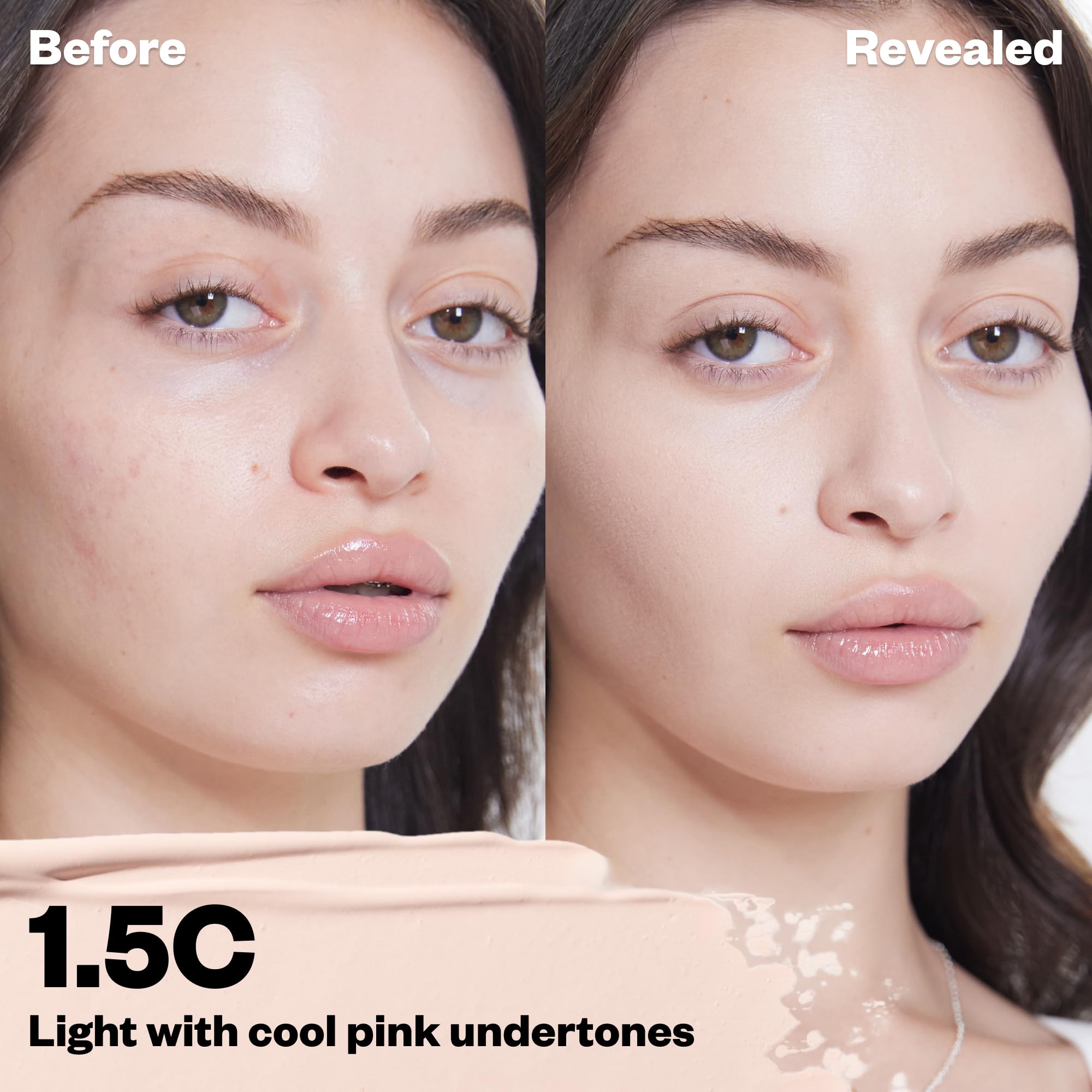 Kosas Revealer Concealer application swipe demonstrates blendable coverage