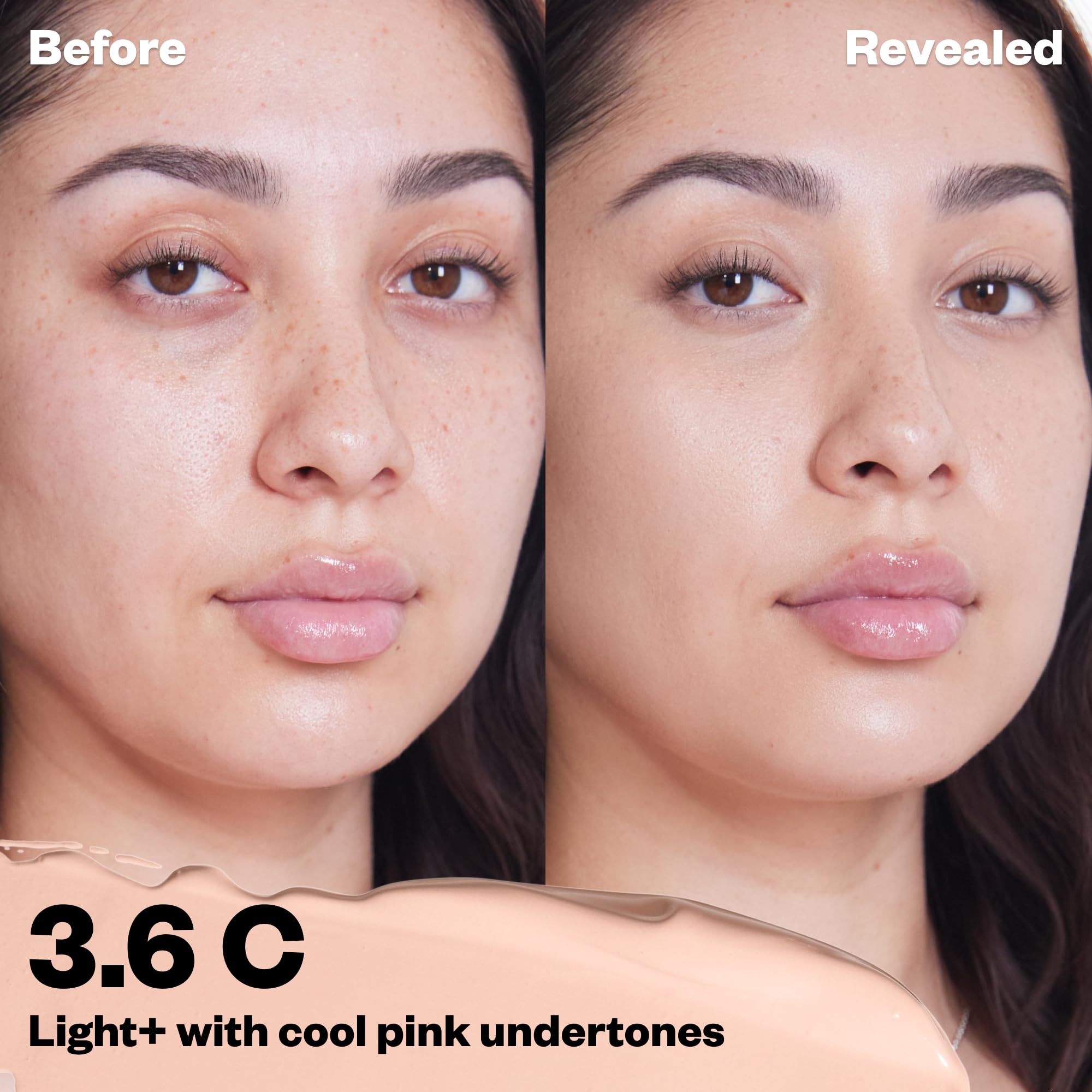 Kosas Revealer concealer swatches show medium coverage for natural brightness