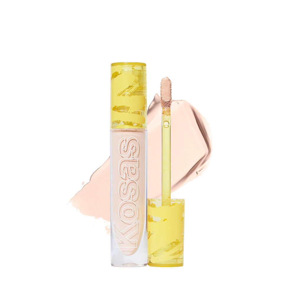 Kosas Revealer Concealer tube closeup shows easy under-eye coverage and hydration.