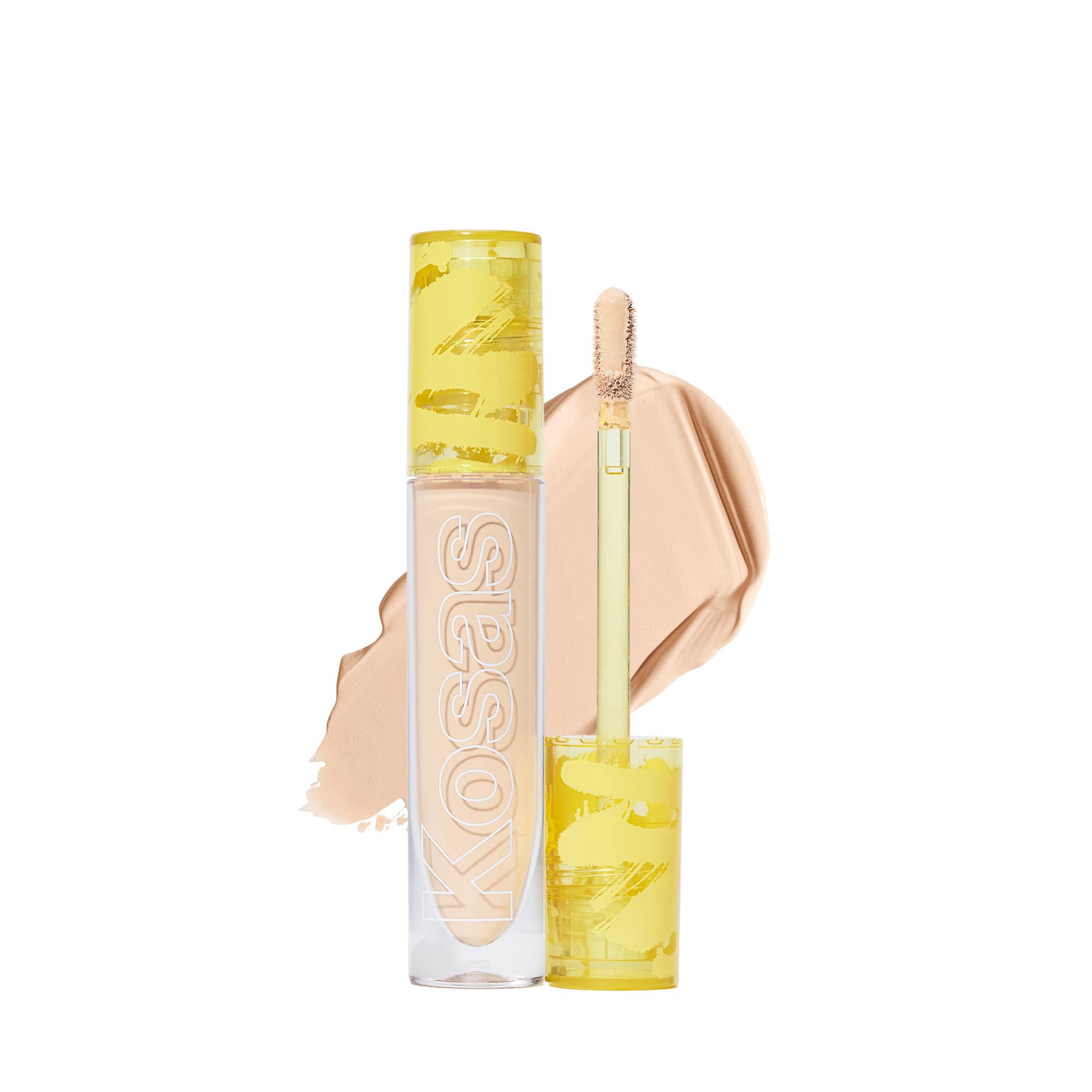 Kosas Revealer Concealer tube closeup showing medium coverage for even skin tone