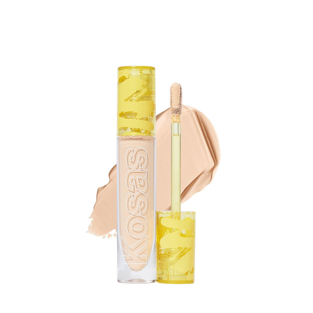 Kosas Revealer Concealer tube closeup showing medium coverage for even skin tone