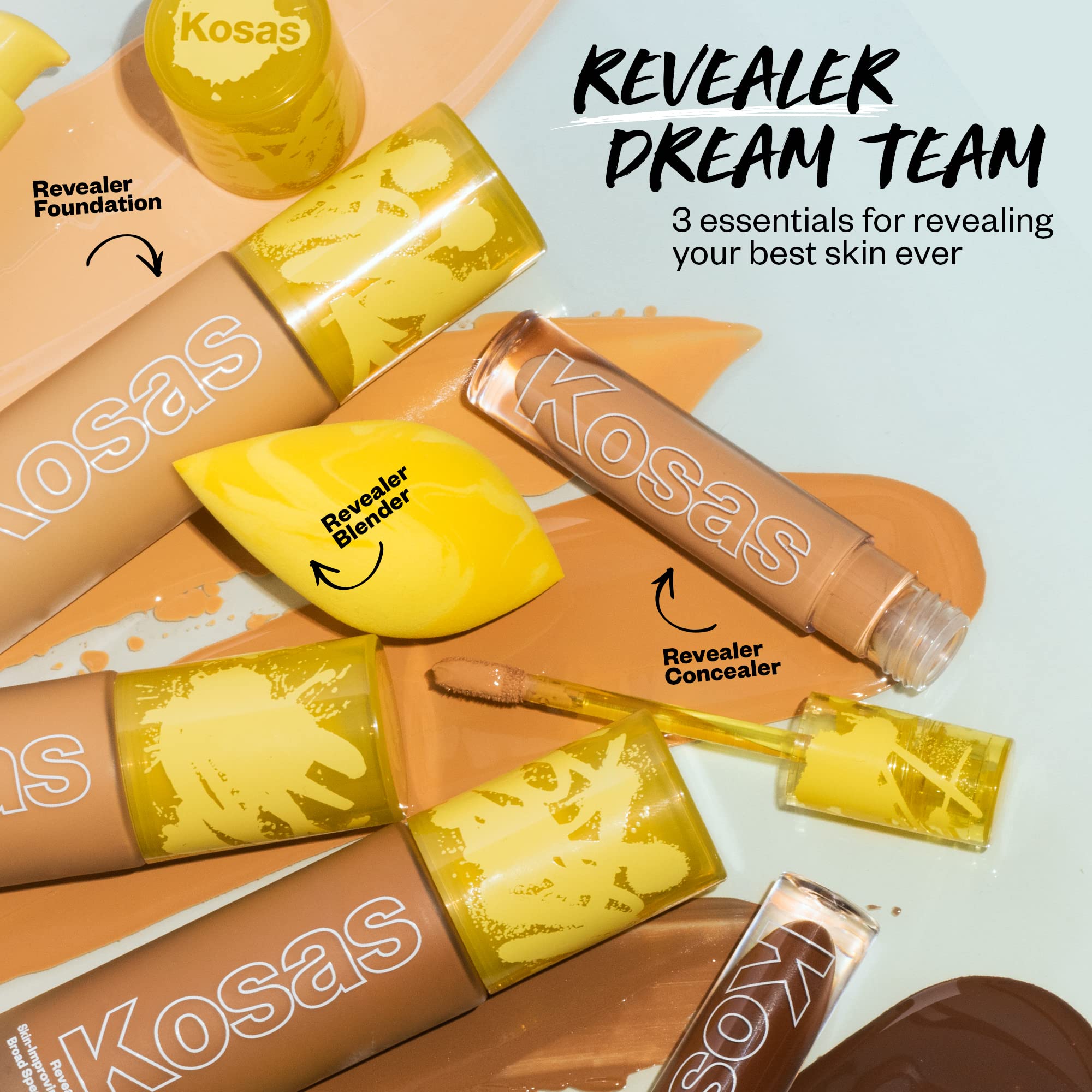 Kosas Revealer bottle with neutral backdrop illustrates clean formula suitable for sensitive skin