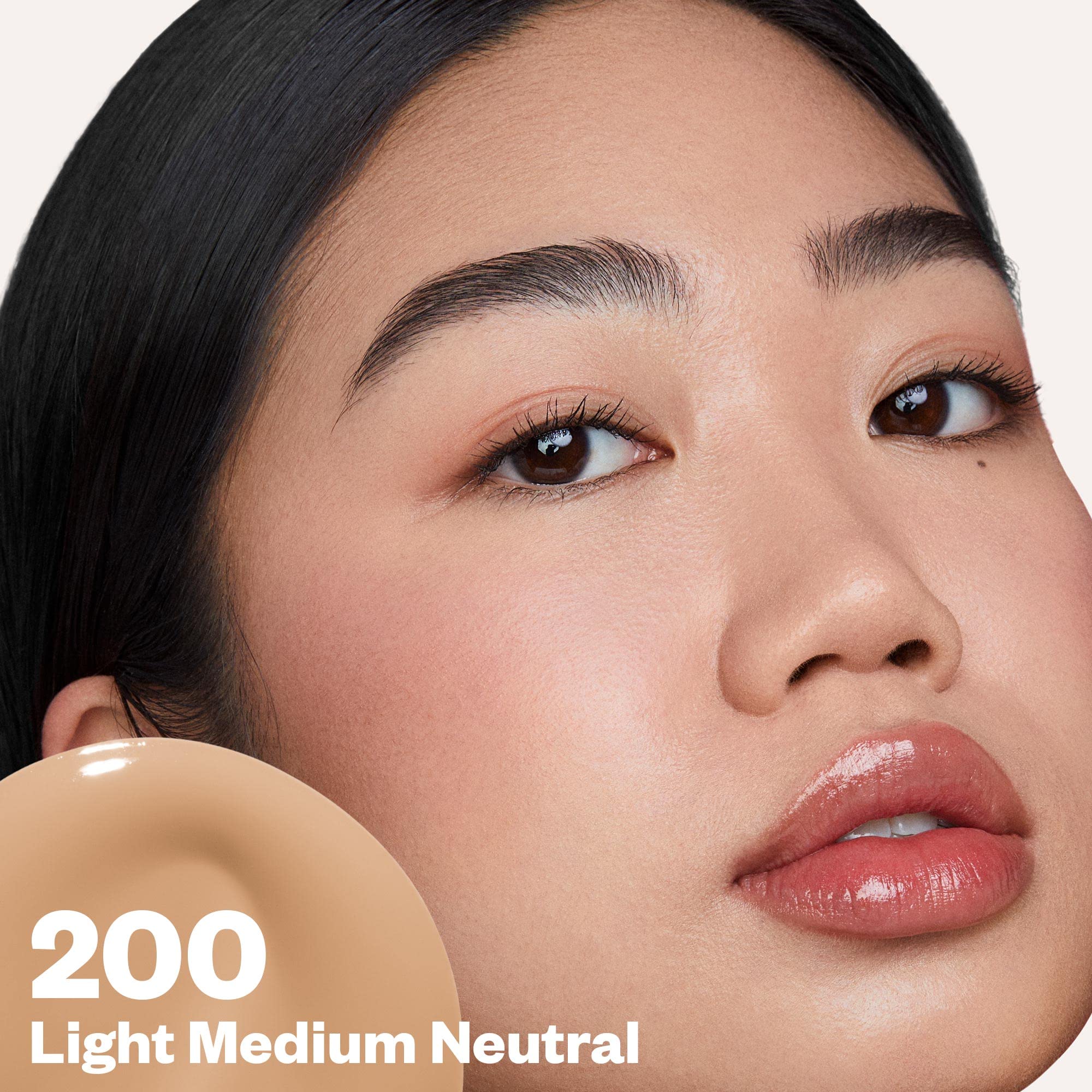 Kosas Revealer foundation swatch Light Medium Neutral 200 demonstrates natural tone and blendable coverage
