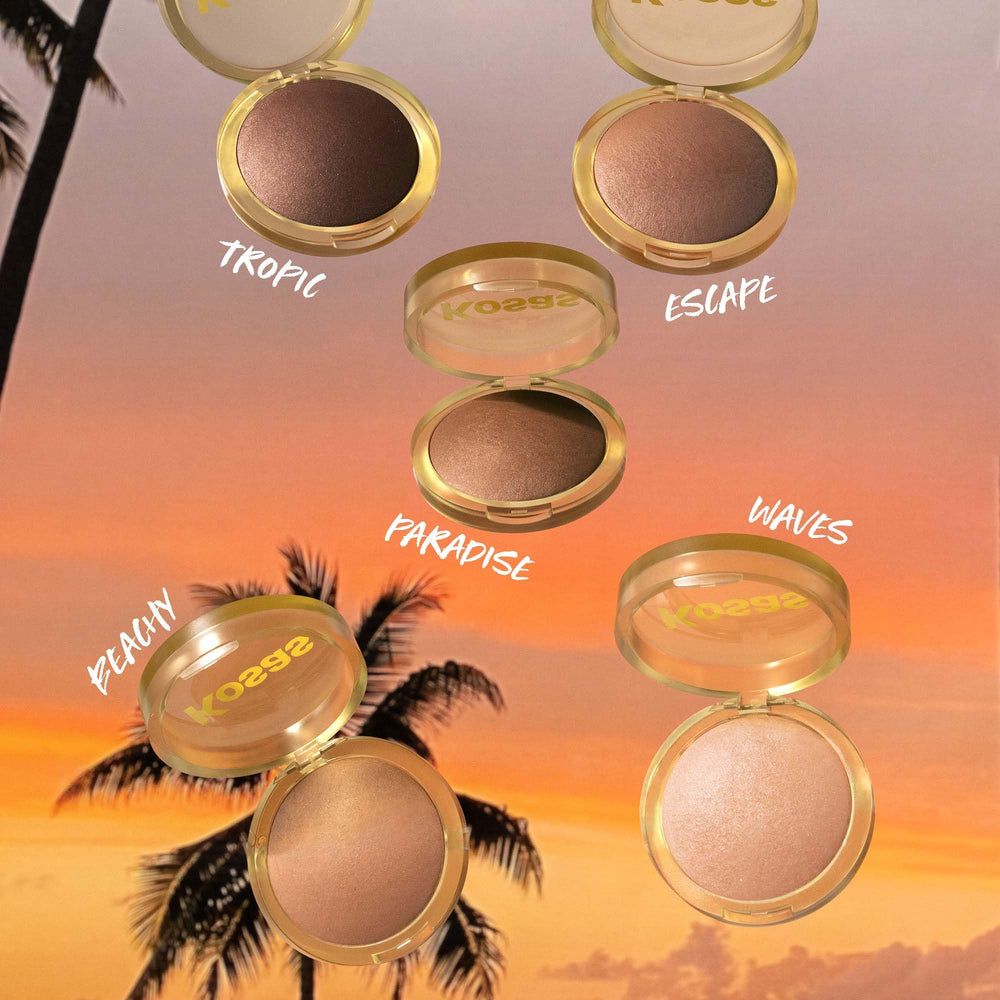 Kosas Sun Show Glowy Warmth Paradise swatch for soft, luminous warmth