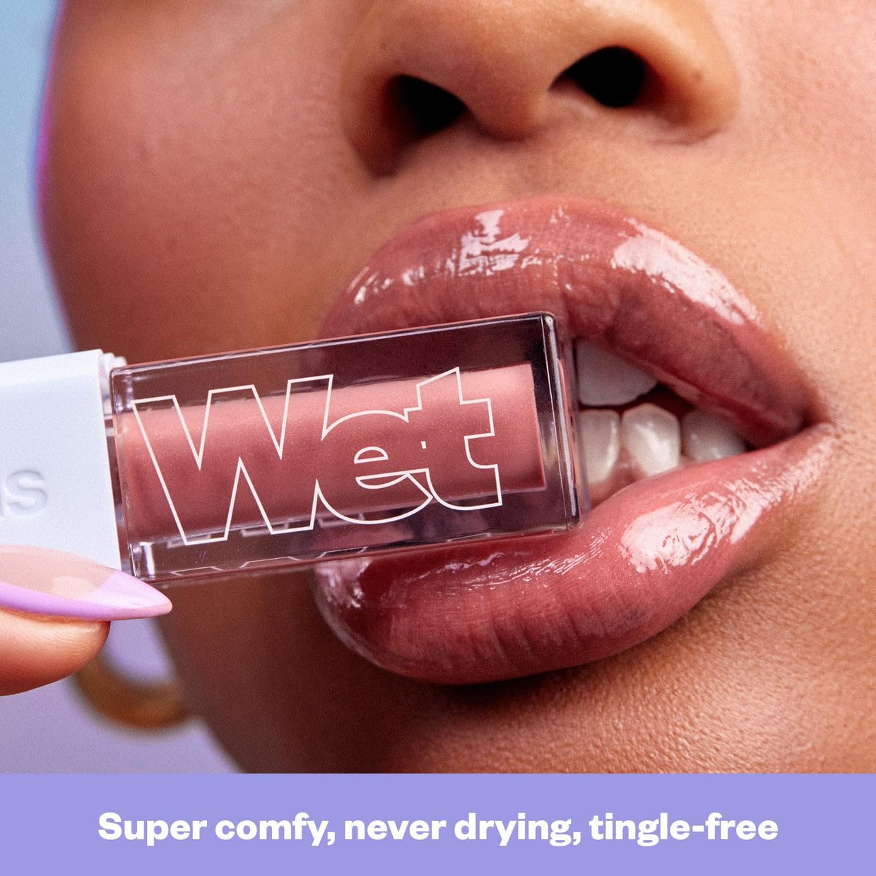 Kosas Wet Lip Oil Gloss botanical oils provide nourishing lip care.