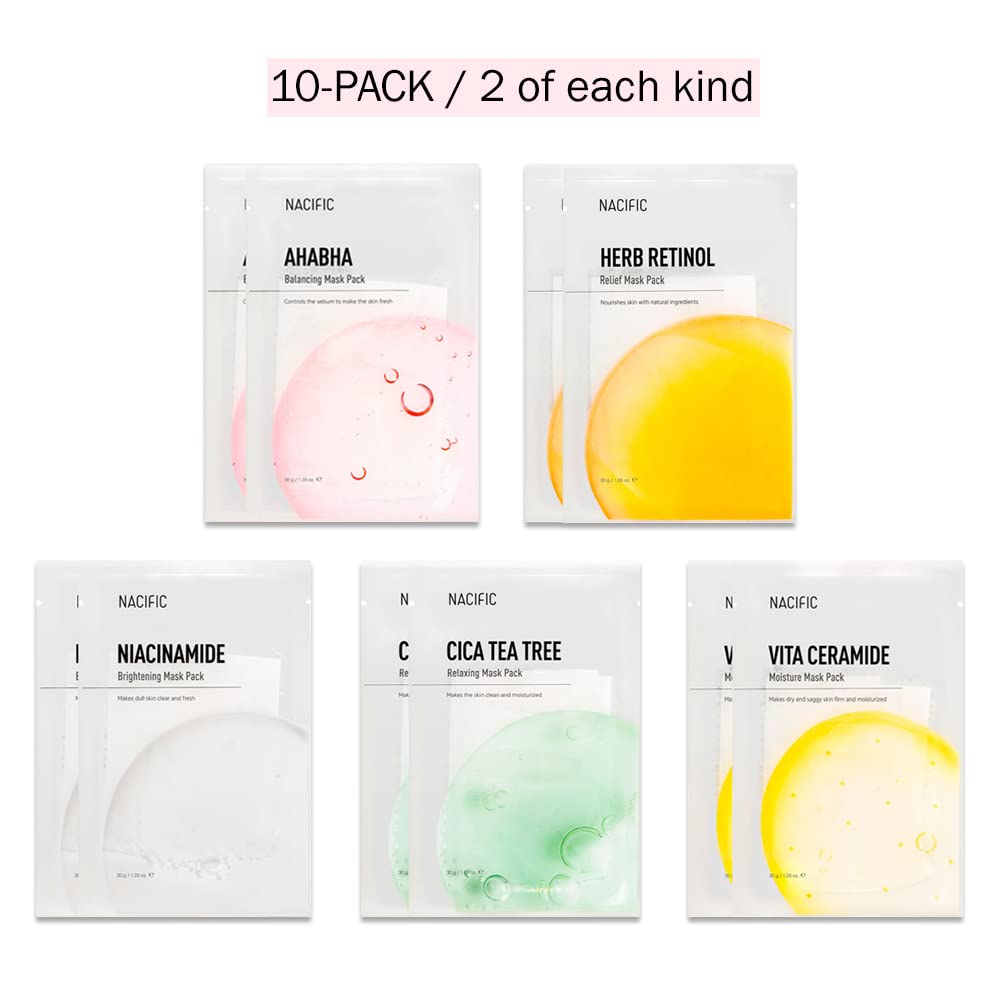 KOSBEAUTY NACIFIC face mask with hyaluronic acid droplets for hydration boost.
