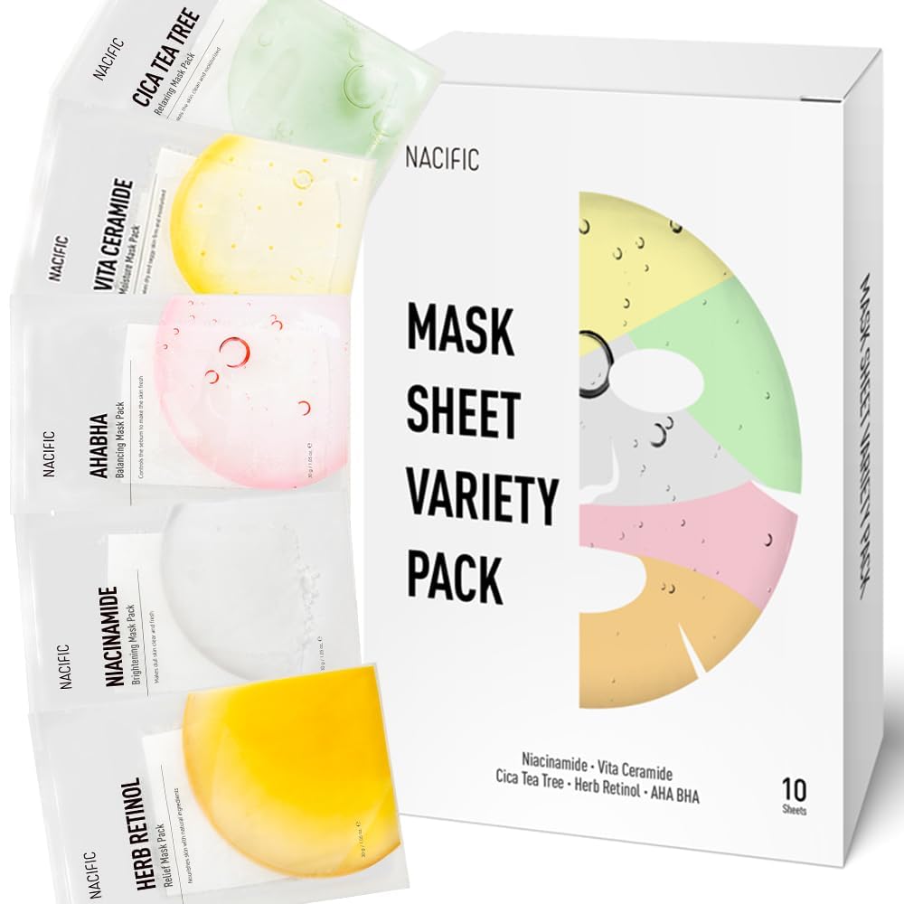 KOSBEAUTY NACIFIC face mask pack on skin-safe tray for deep hydration.