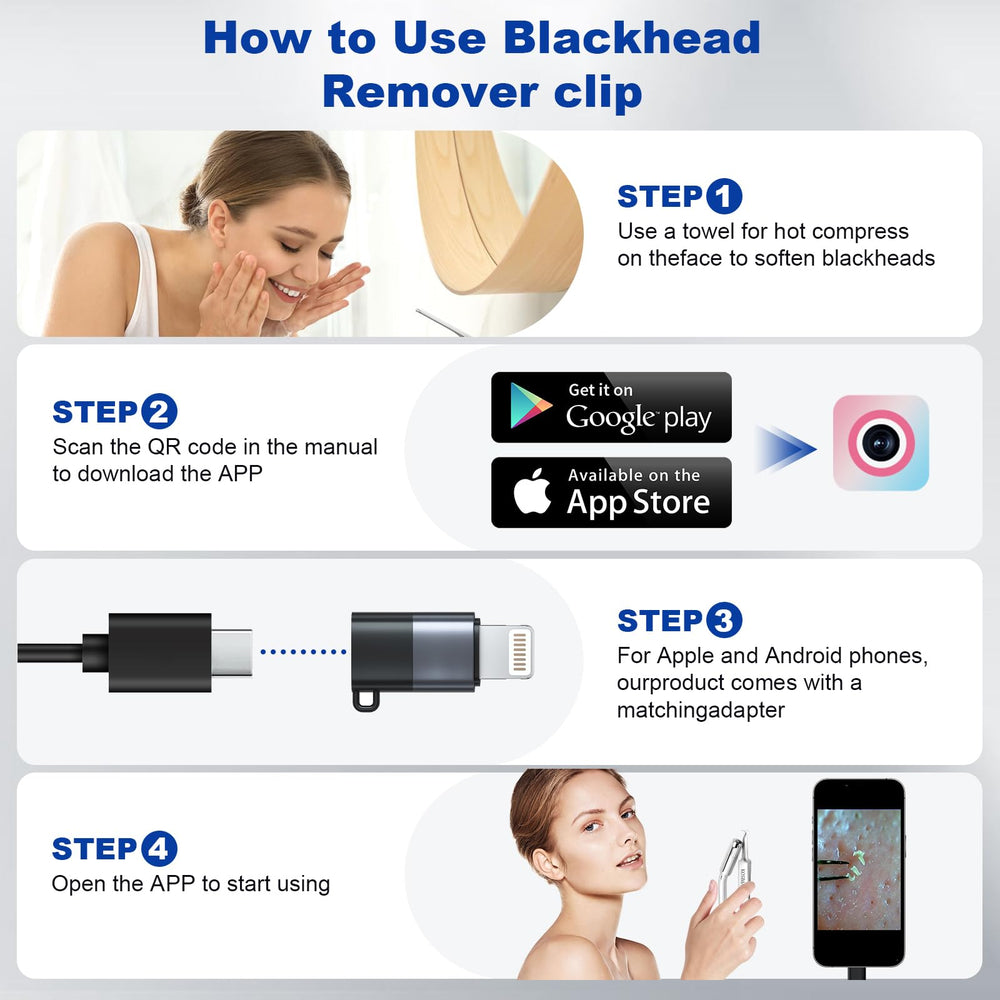 Kosimai Black Head Remover stainless-steel tips glide smoothly for gentle extractions.