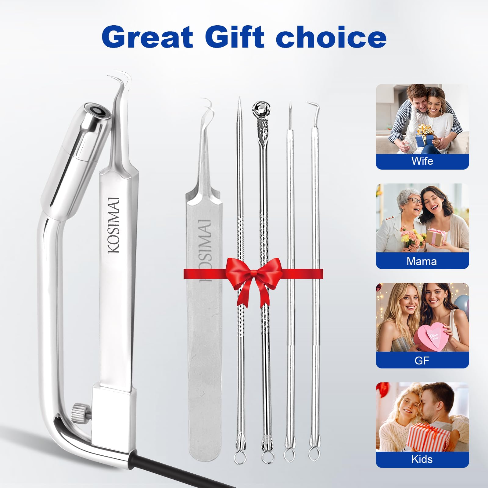 Kosimai Black Head Remover wired connectivity ensures stable streaming without wifi delays.