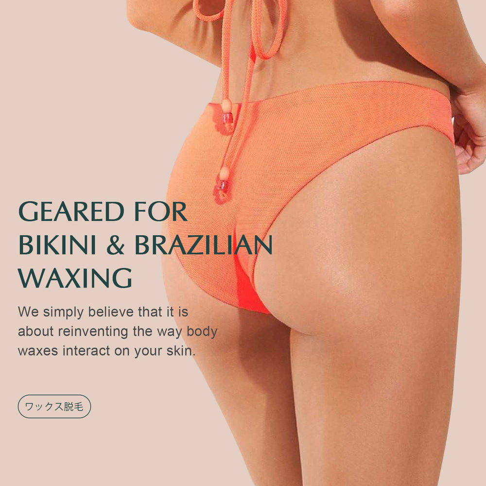 KOTAMU blue bikini formula wax beads ready for easy Brazilian waxing.