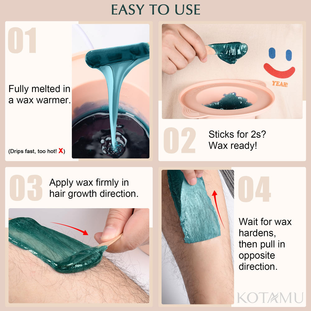 KOTAMU jasmine hard wax beads for facial waxing and gentle removal.