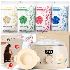 KOTAMU wax beads in pot for at-home salon-grade smoothness.
