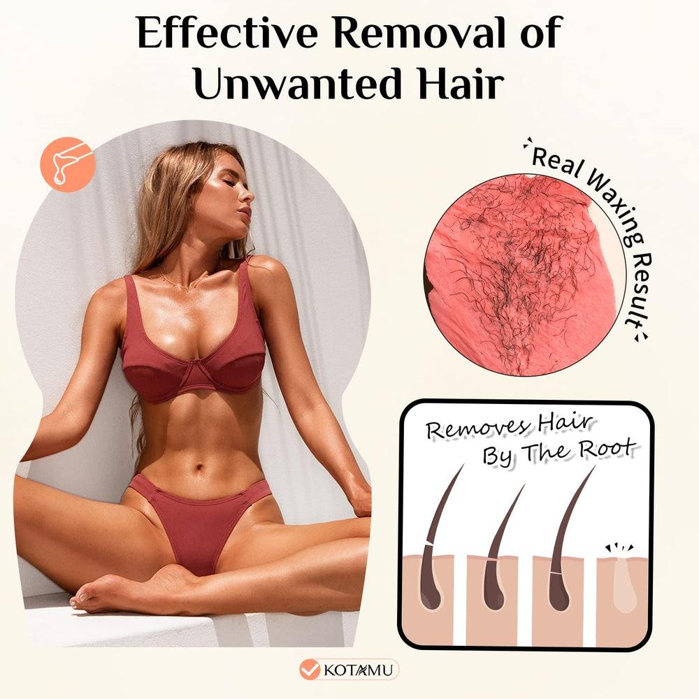 KOTAMU wax beads rose-extract infusion for skin-smoothing formula.